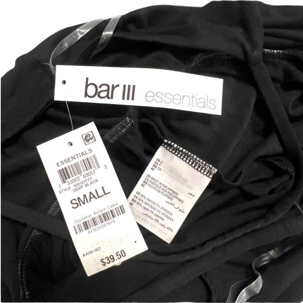 Bar III Essentials Spaghetti Strap Deep Black Top… - image 11